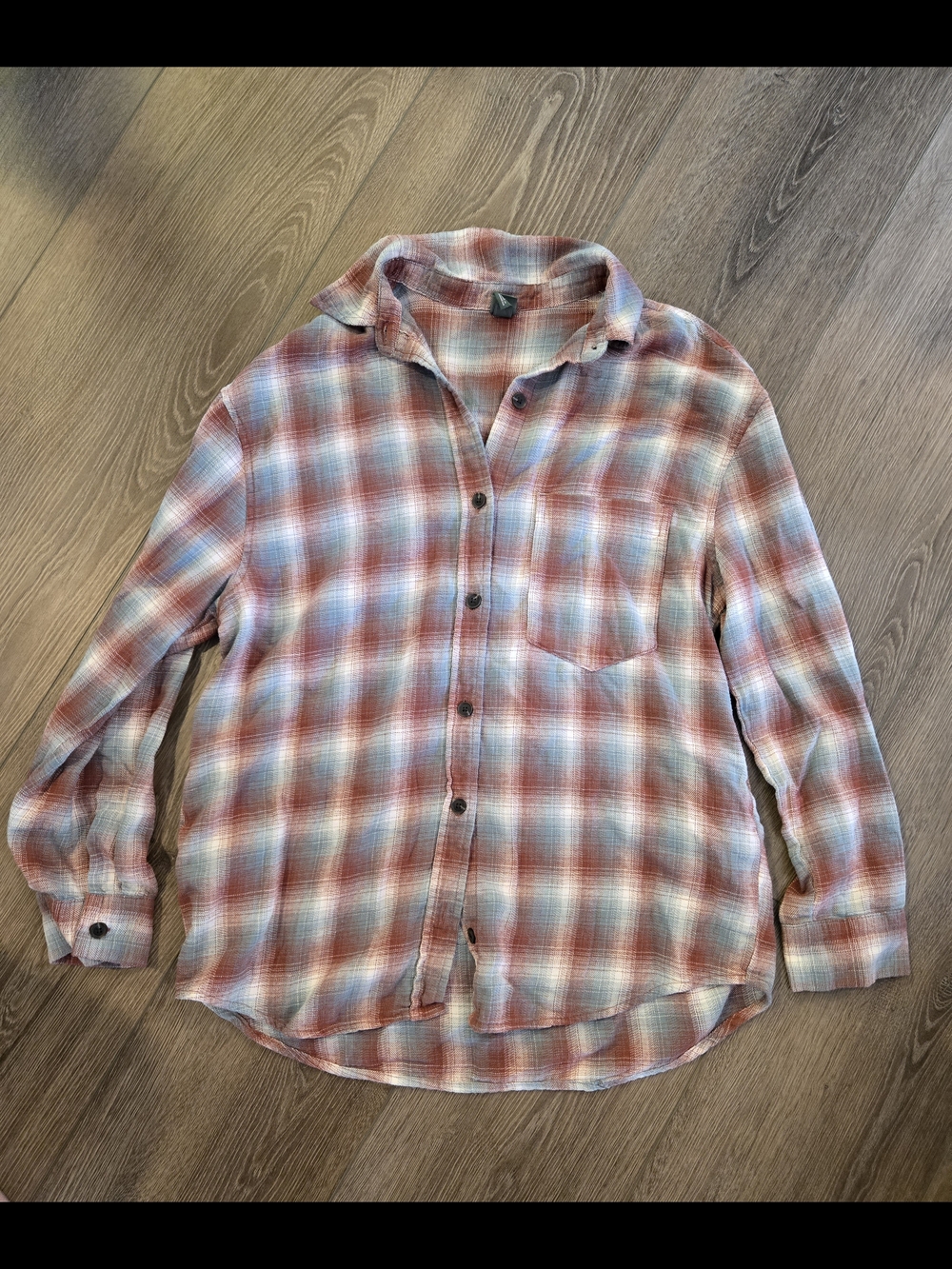 wild fable Plaid Button-Down Shirt in Red and Blue